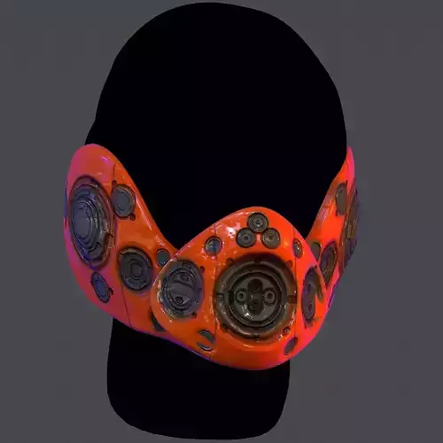 Gas mask helmet scifi Low-poly character art game space