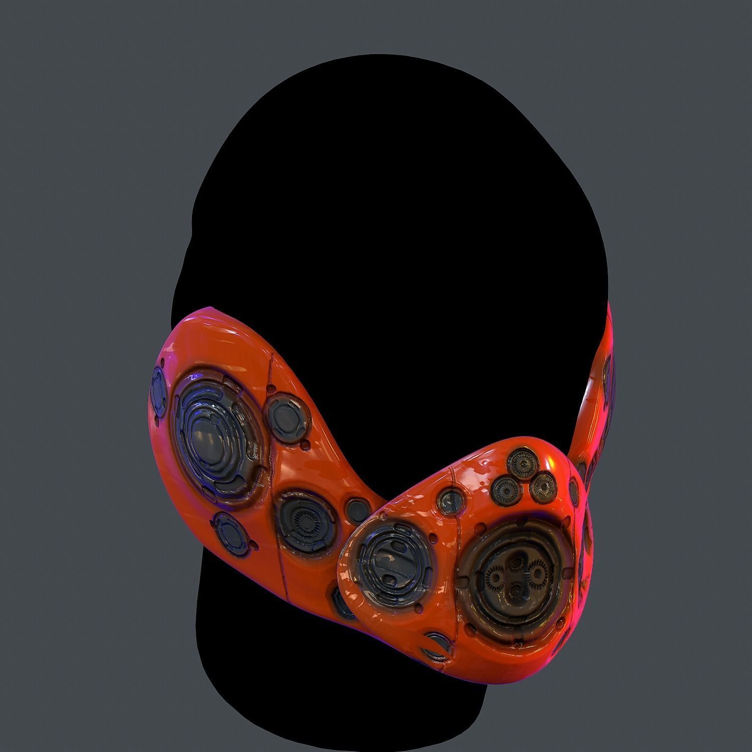 Gas mask helmet scifi Low-poly character art game space Low-poly 3D model_1