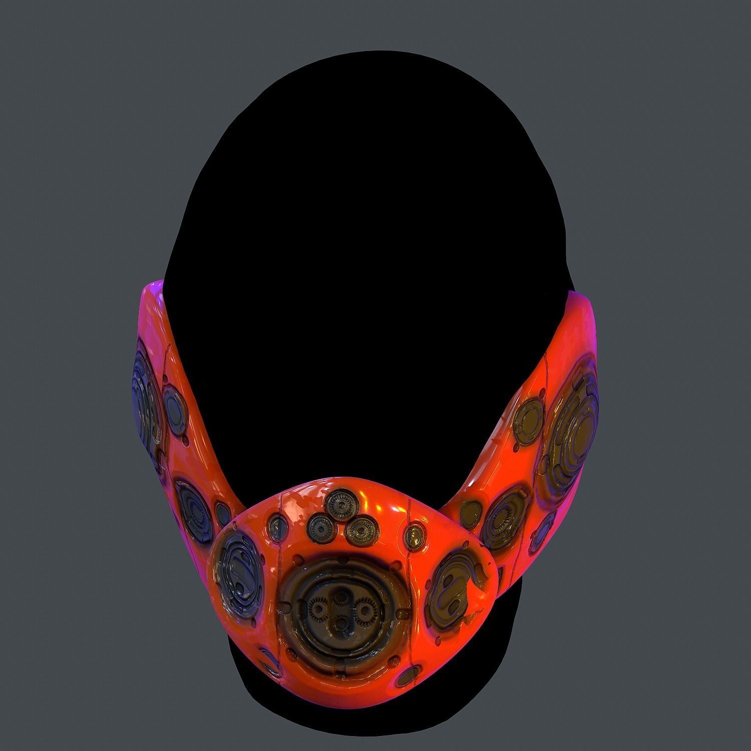 Gas mask helmet scifi Low-poly character art game space Low-poly 3D model_5