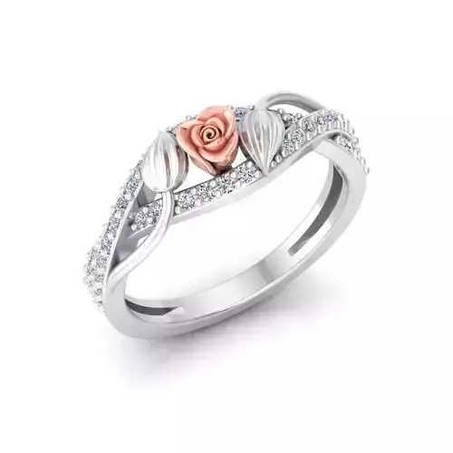 Solitaire Engagement Rose Ring Propose Rose Rings 3D print model
