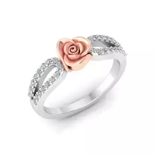 Solitaire Engagement Rose Ring Propose Rose Rings 3D print model