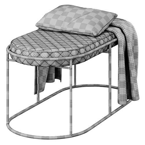 Velvet Bench by Cortesi Home 3D model 5