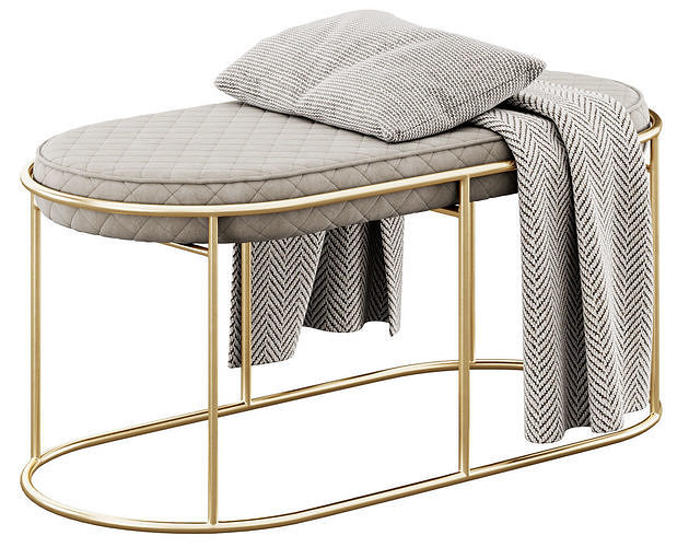 Velvet Bench by Cortesi Home 3D model 6