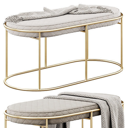 Velvet Bench by Cortesi Home 3D model 4