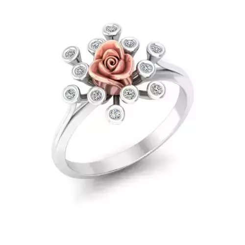 Solitaire Engagement Rose Ring Propose Rose Rings 3D print model