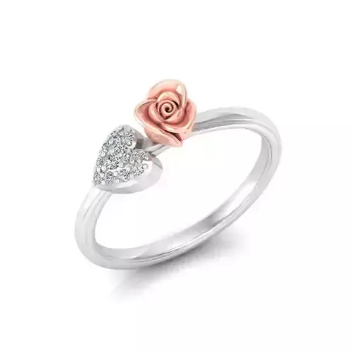 Solitaire Engagement Rose Ring Propose Rose Rings 3D print model