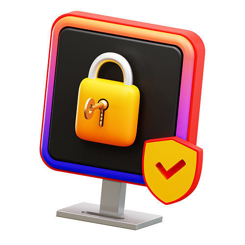 Security Icon  Low-poly 3D model