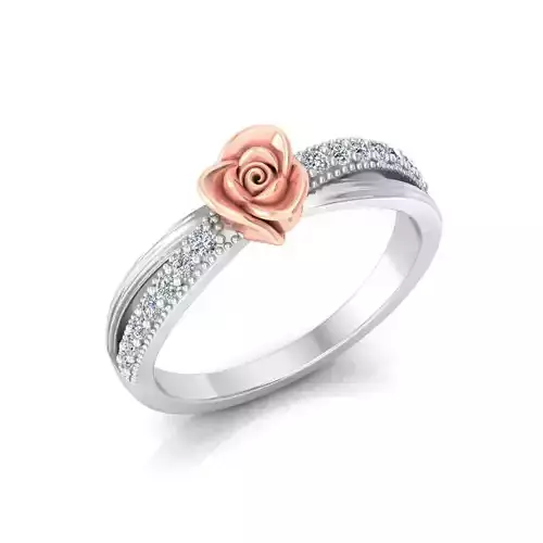 Solitaire Engagement Rose Ring Propose Rose Rings 3D print model