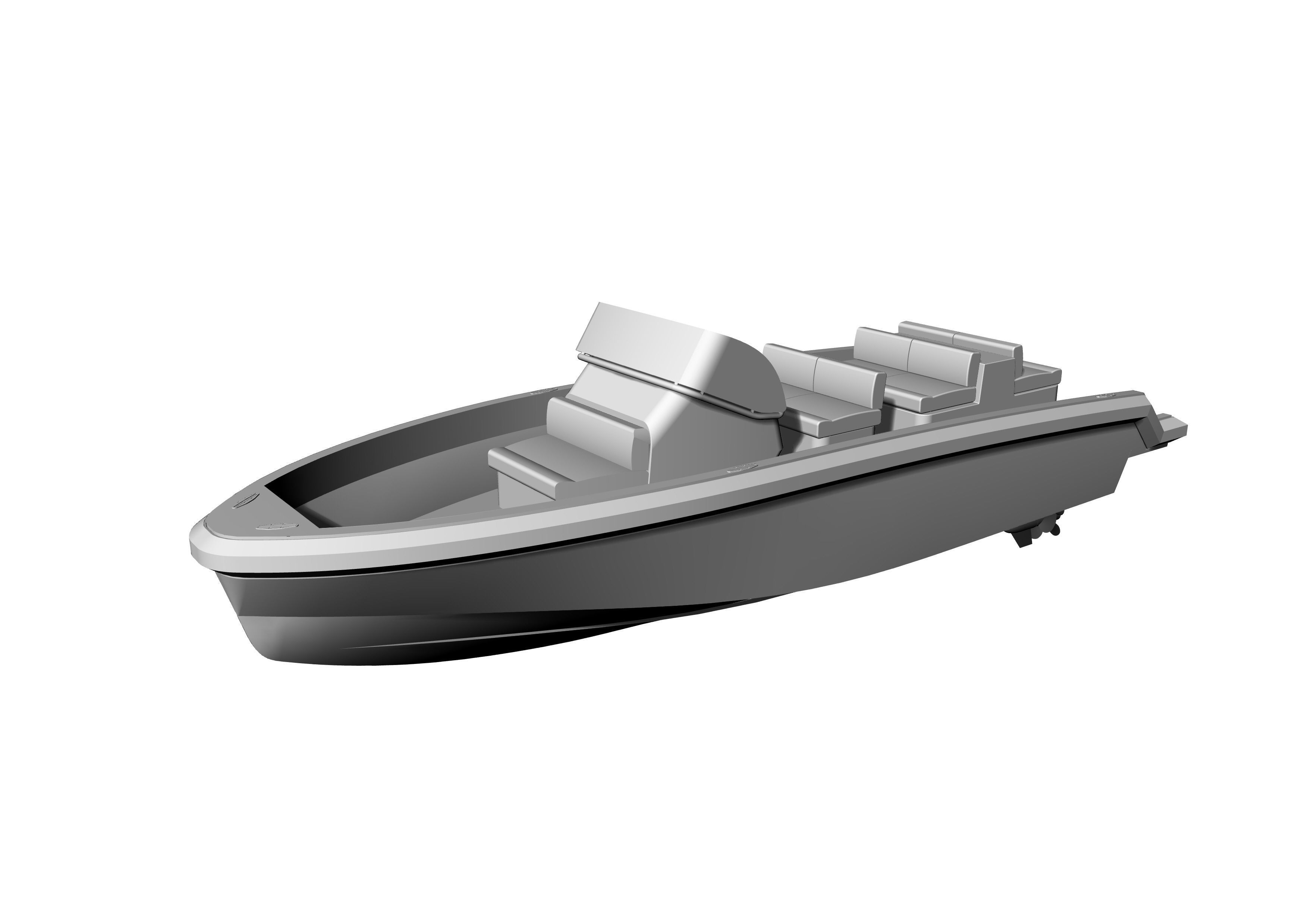 6 Meter Yacht Tender Runabout 3D model_18