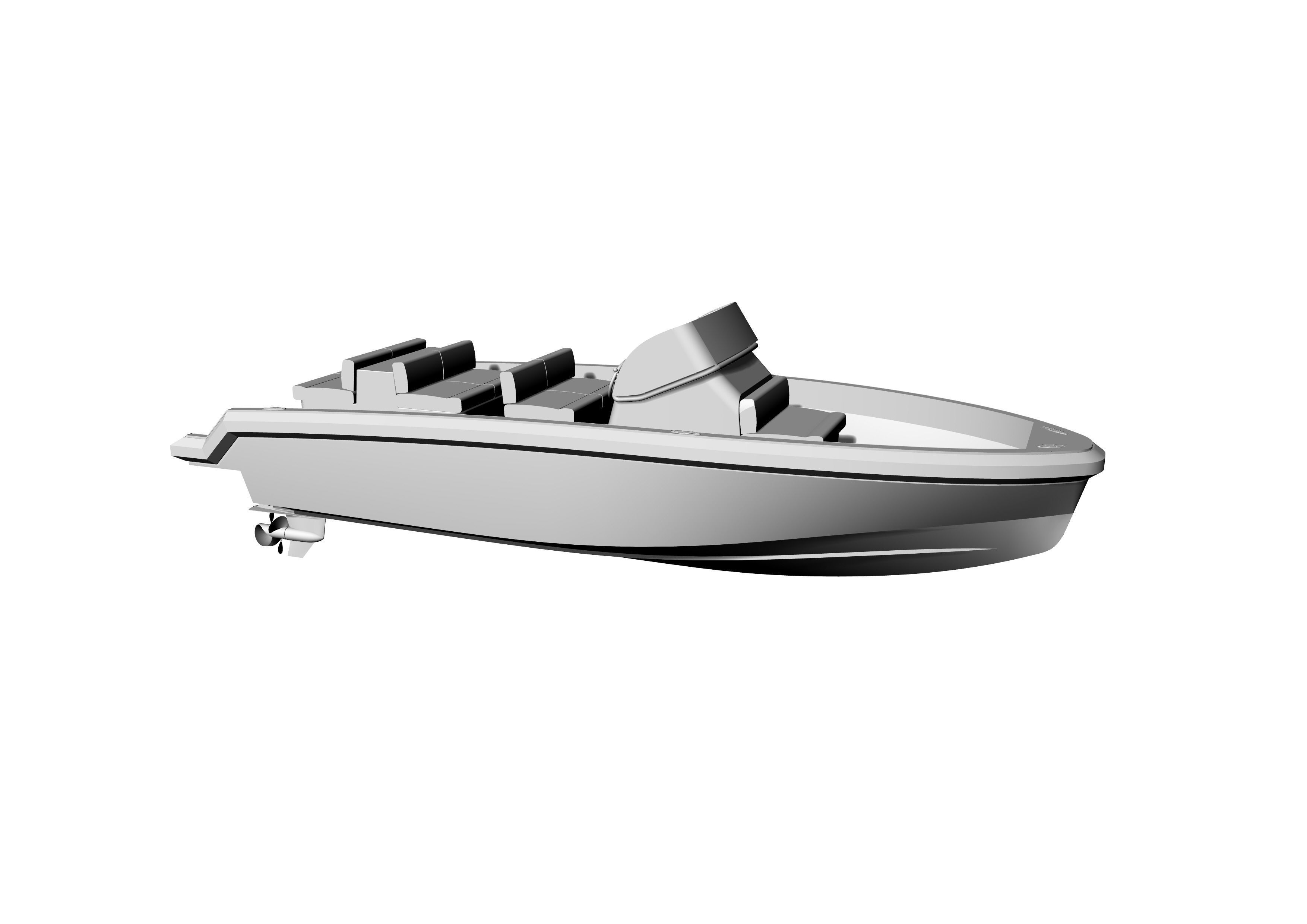 6 Meter Yacht Tender Runabout 3D model_12
