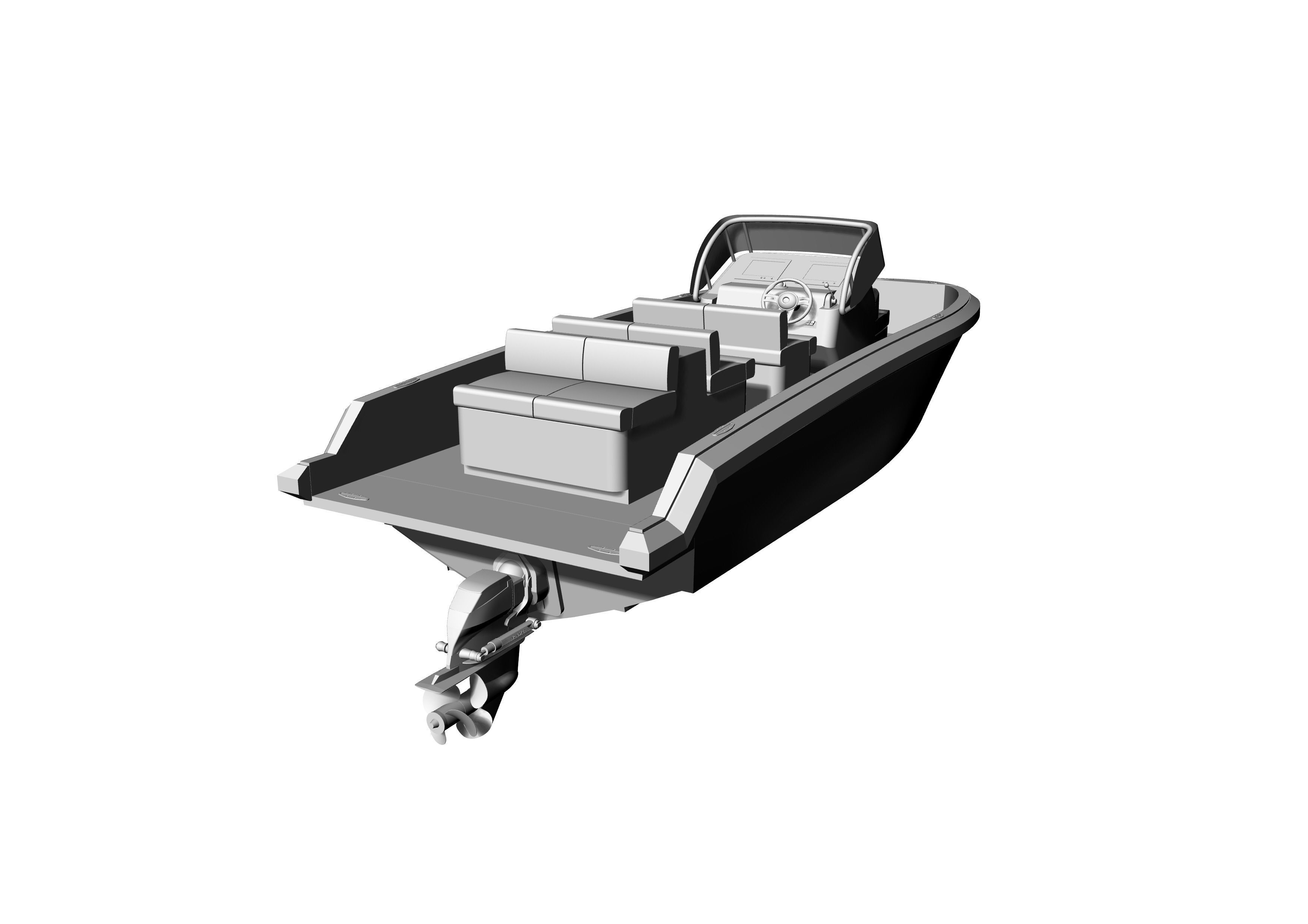 6 Meter Yacht Tender Runabout 3D model_14