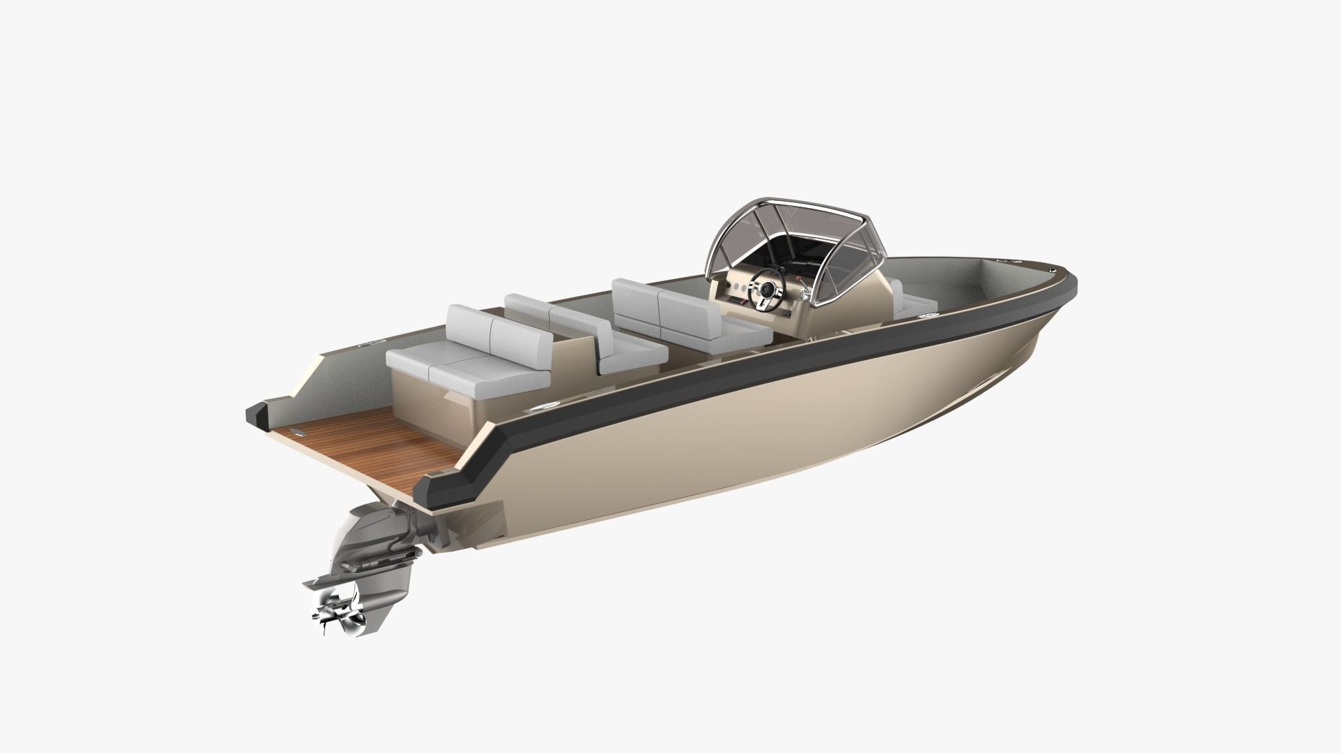 6 Meter Yacht Tender Runabout 3D model_4