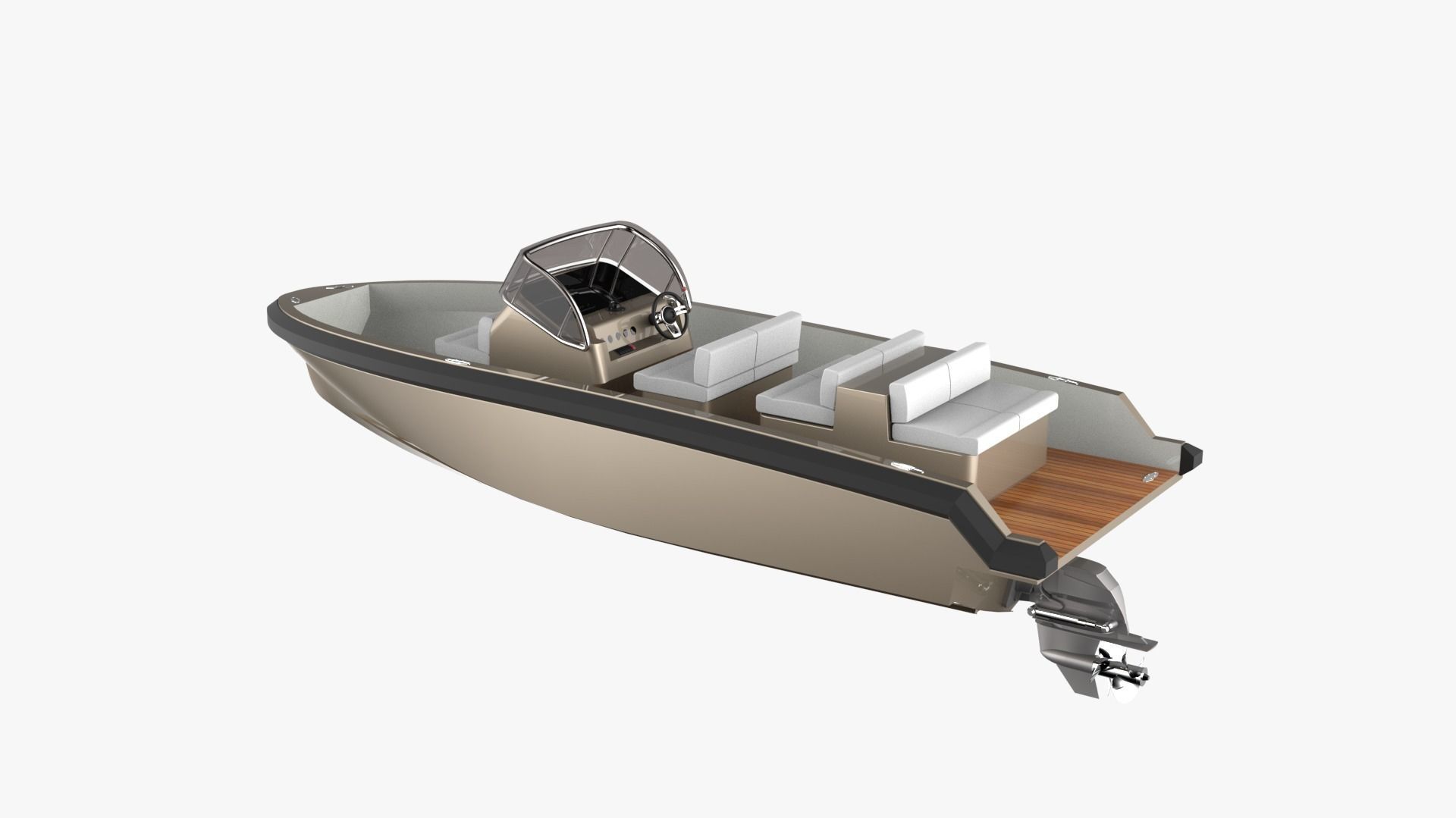 6 Meter Yacht Tender Runabout 3D model_1