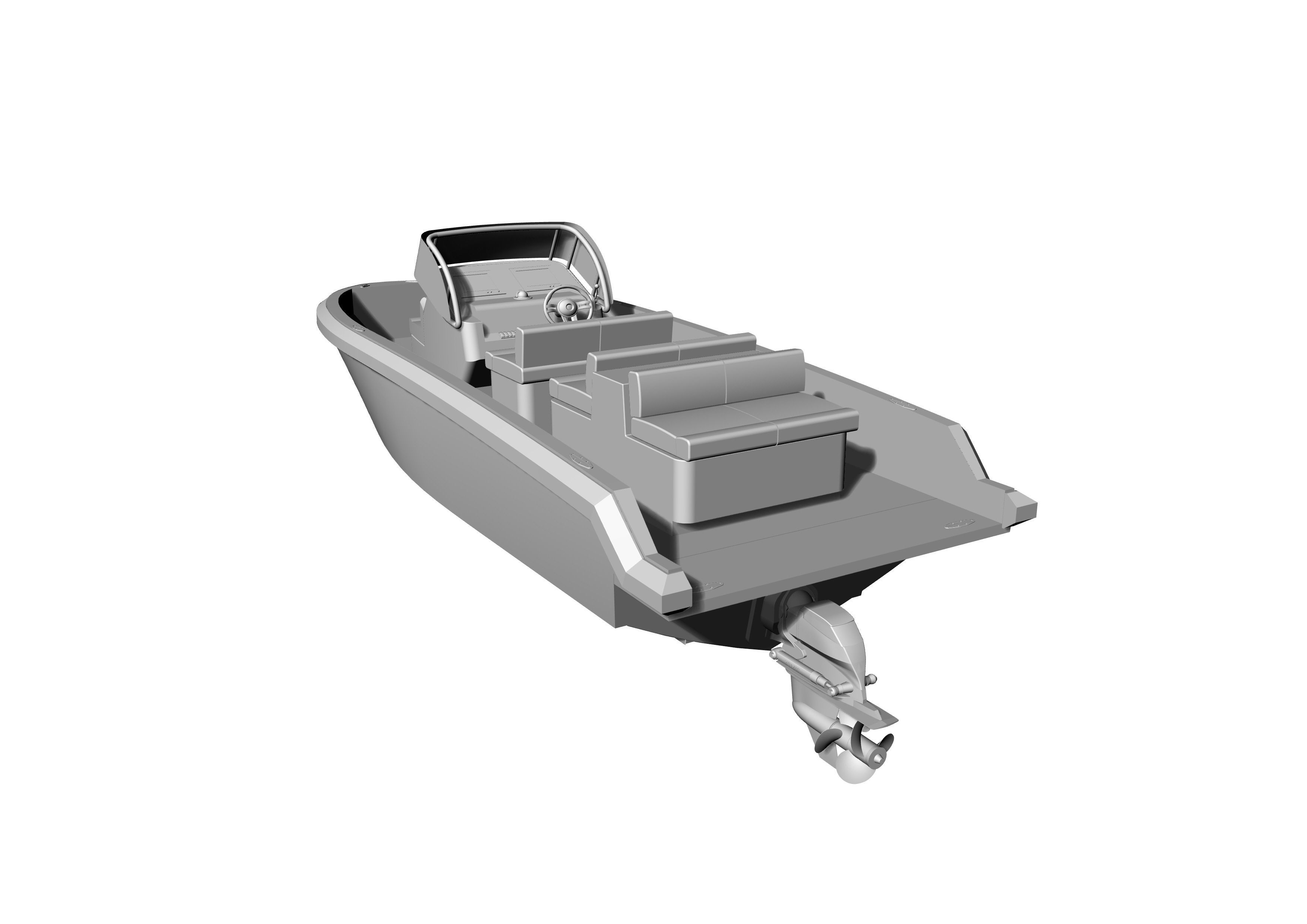 6 Meter Yacht Tender Runabout 3D model_15