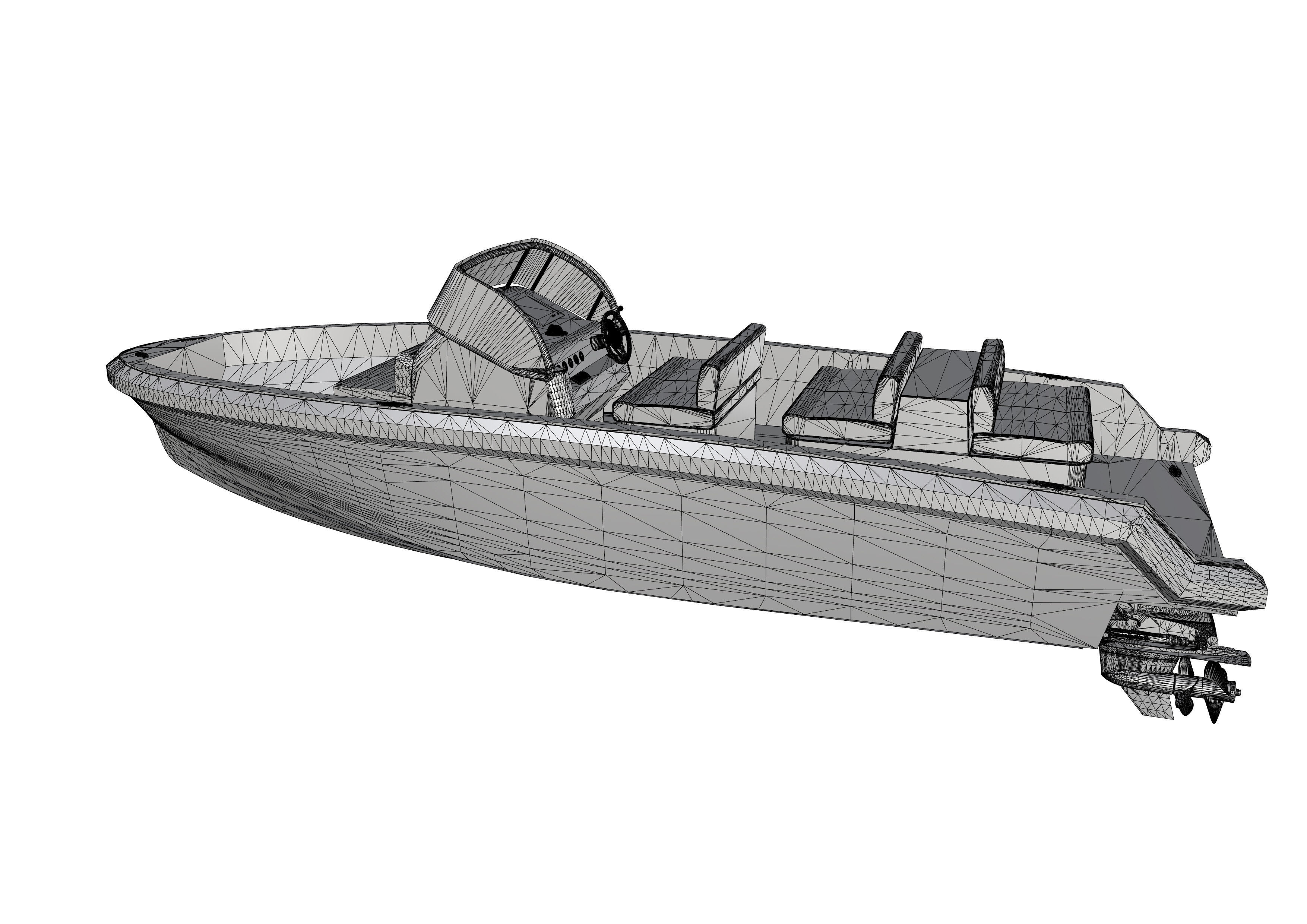 6 Meter Yacht Tender Runabout 3D model_26