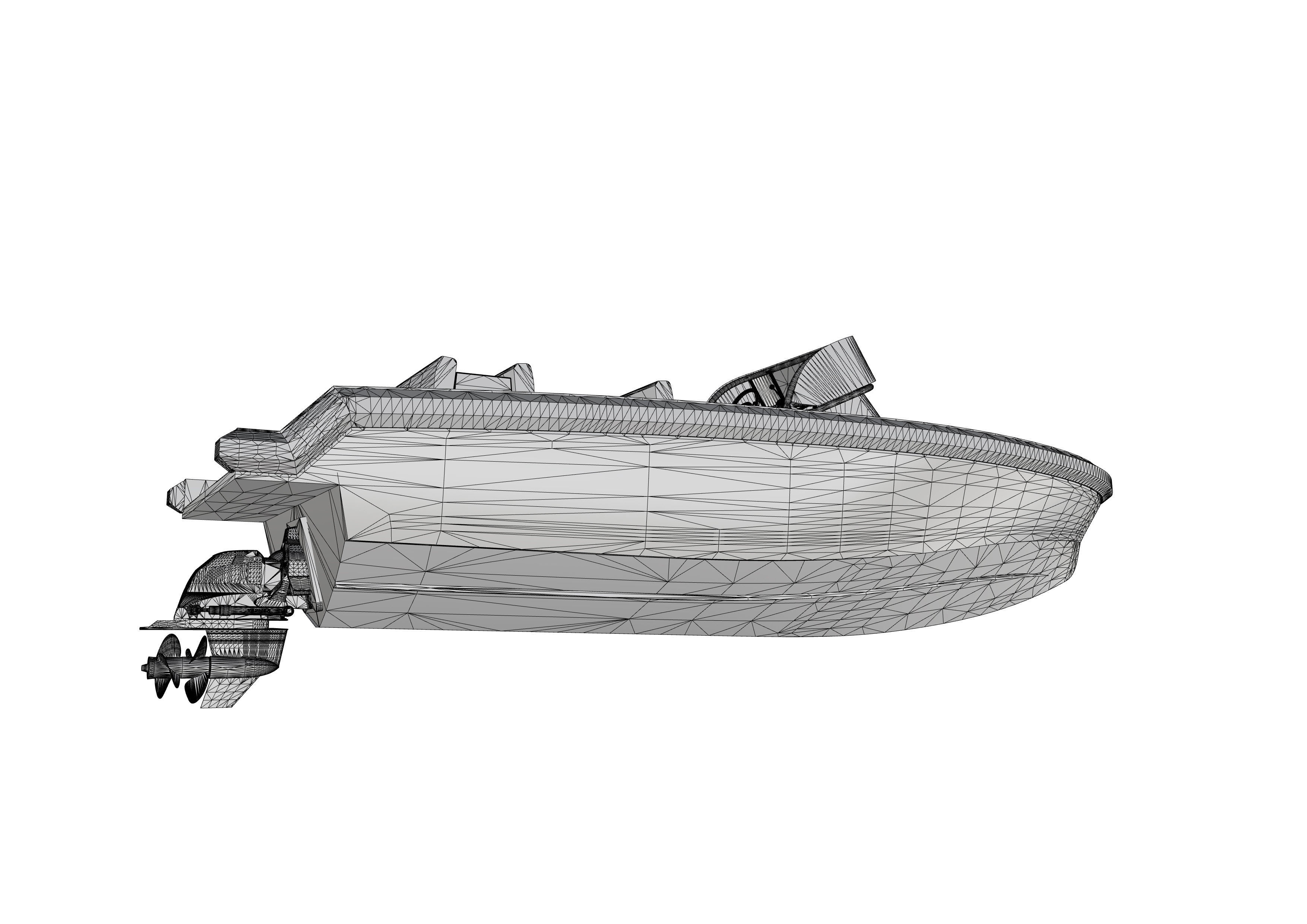 6 Meter Yacht Tender Runabout 3D model_24