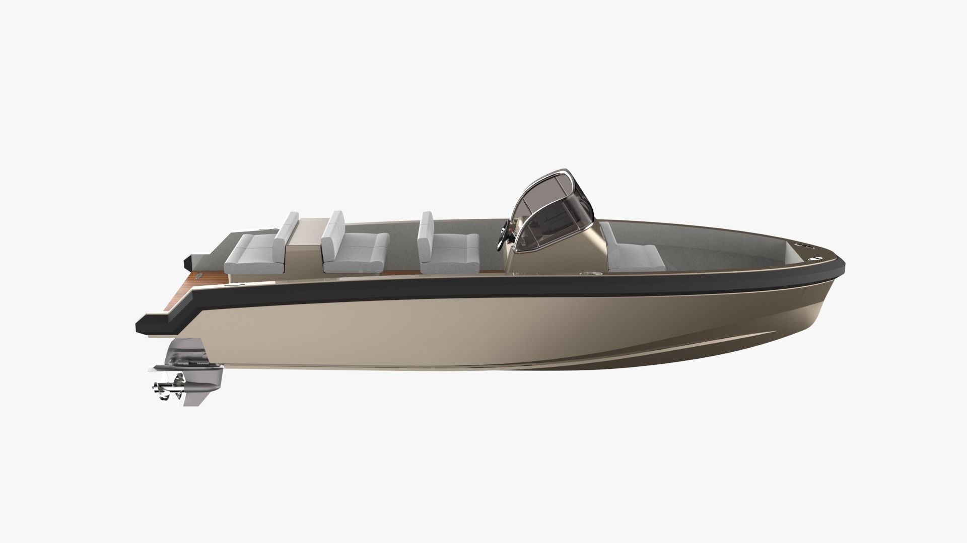 6 Meter Yacht Tender Runabout 3D model_8
