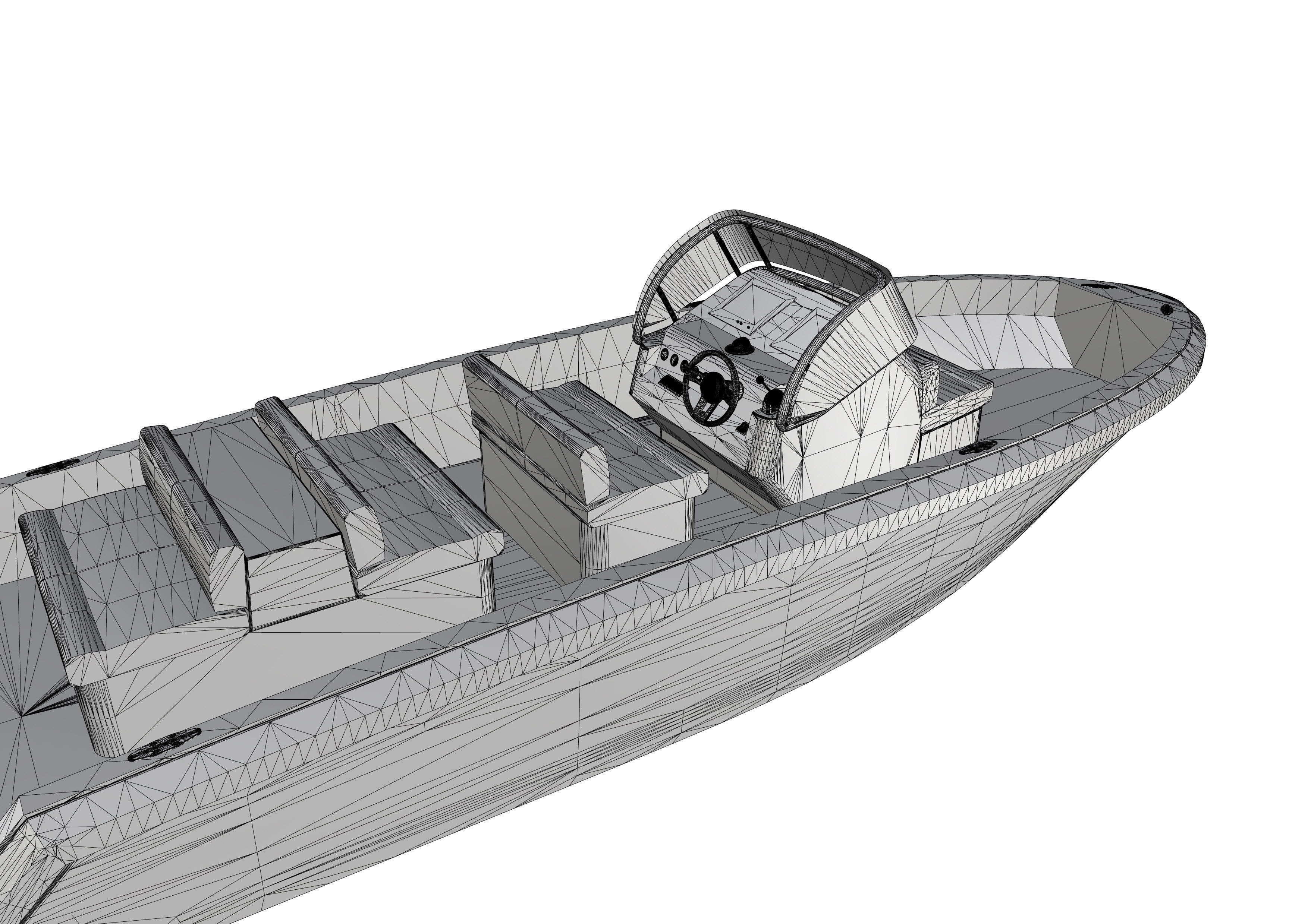 6 Meter Yacht Tender Runabout 3D model_31