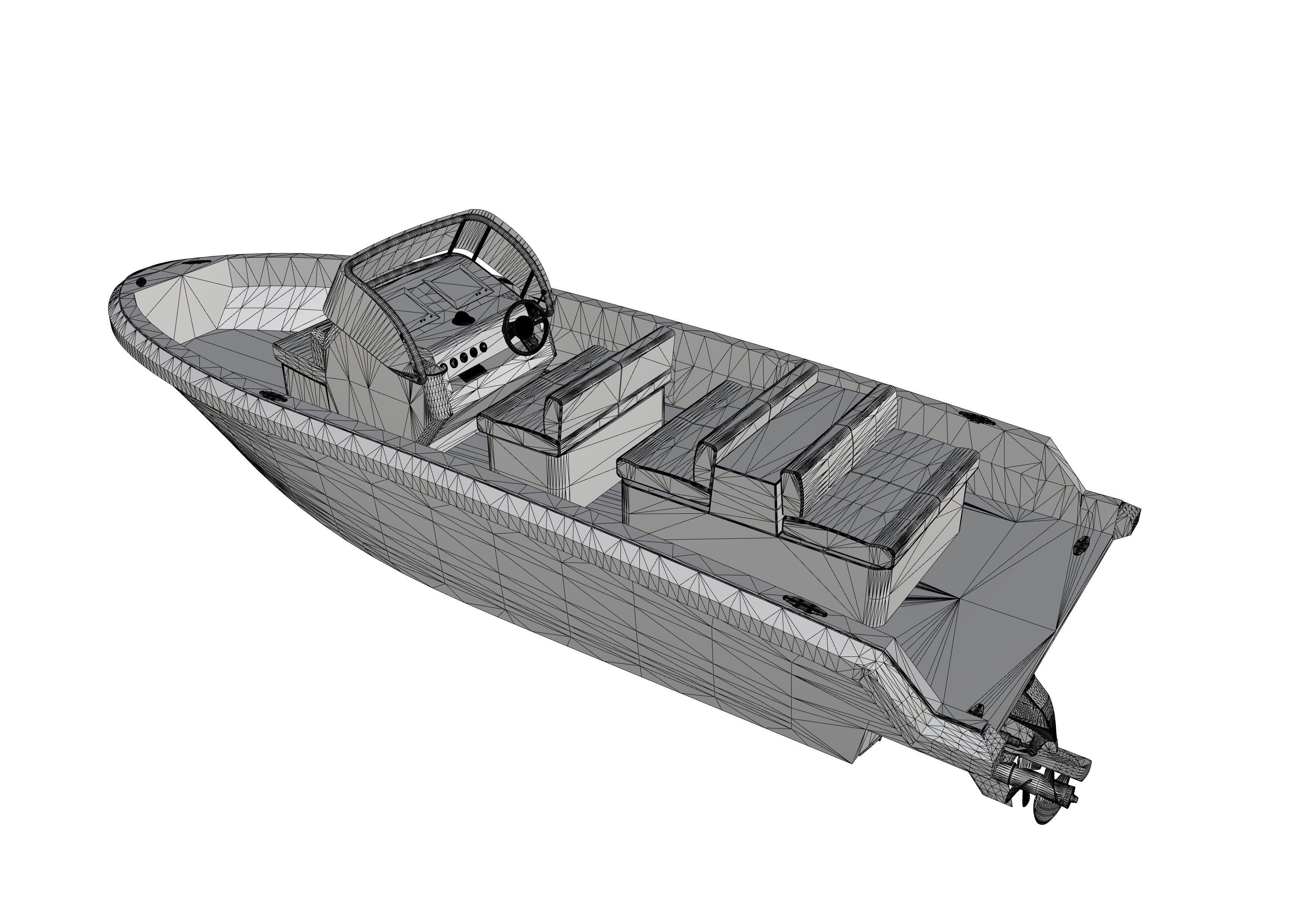 6 Meter Yacht Tender Runabout 3D model_30