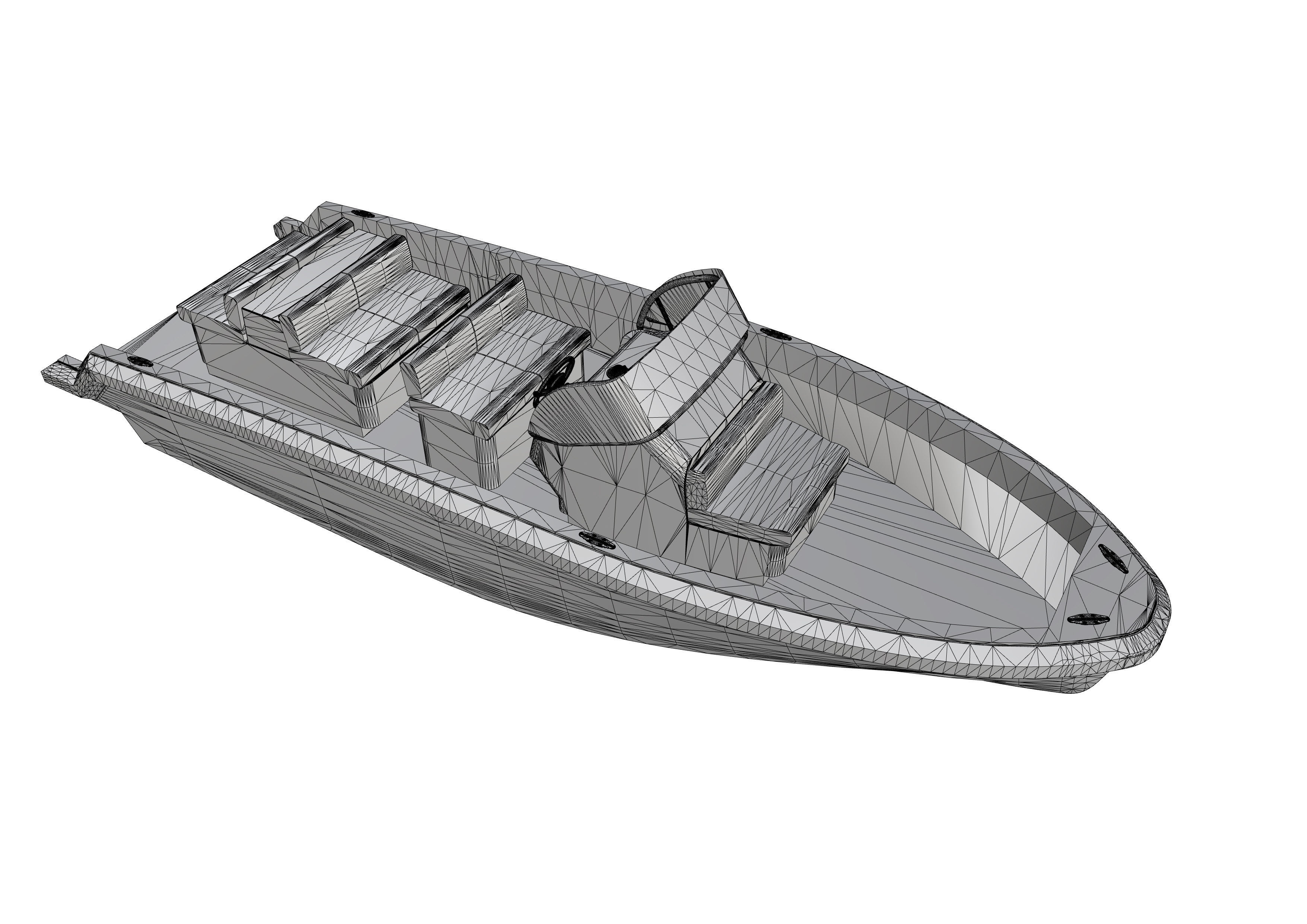 6 Meter Yacht Tender Runabout 3D model_27
