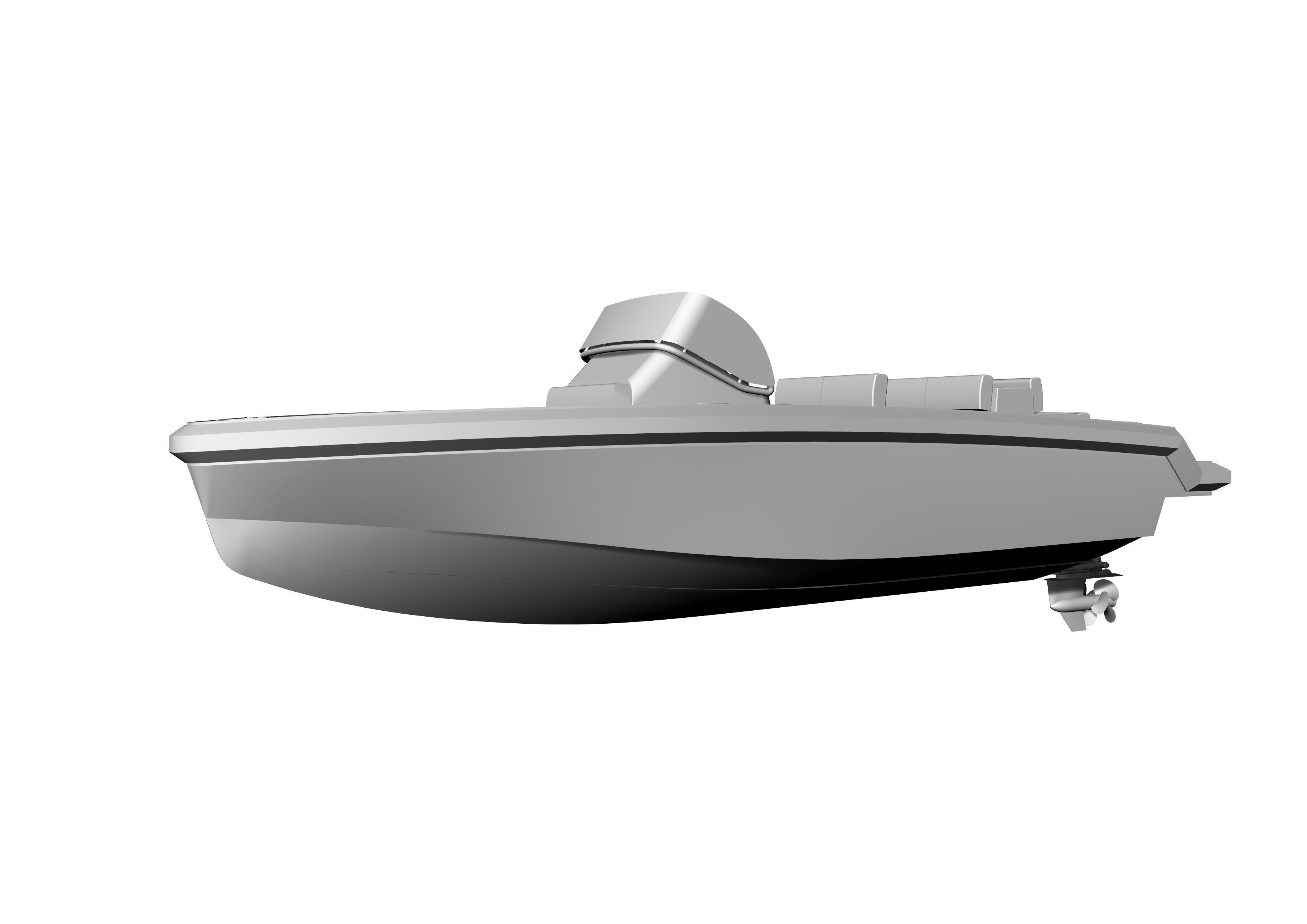 6 Meter Yacht Tender Runabout 3D model_19