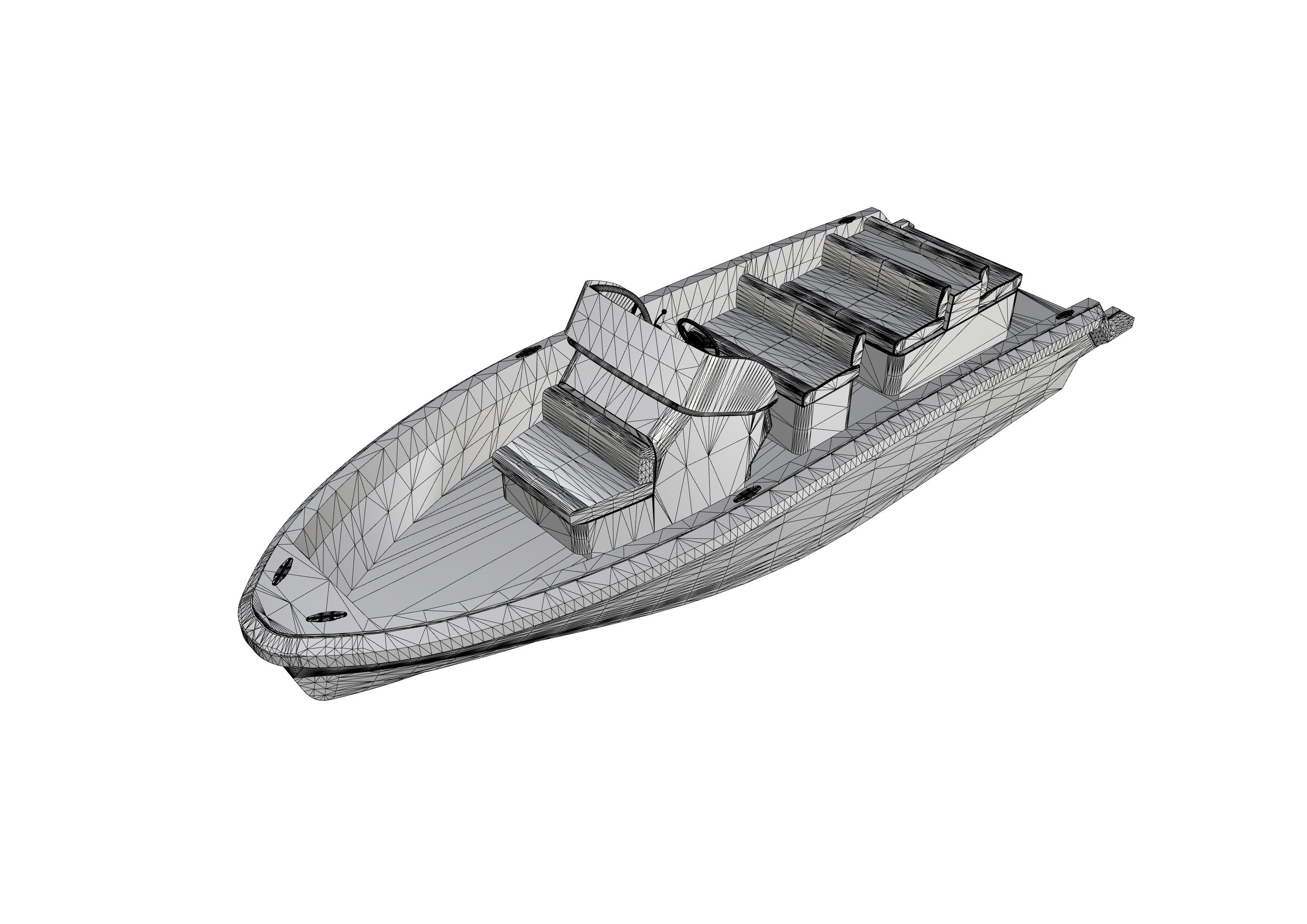 6 Meter Yacht Tender Runabout 3D model_21