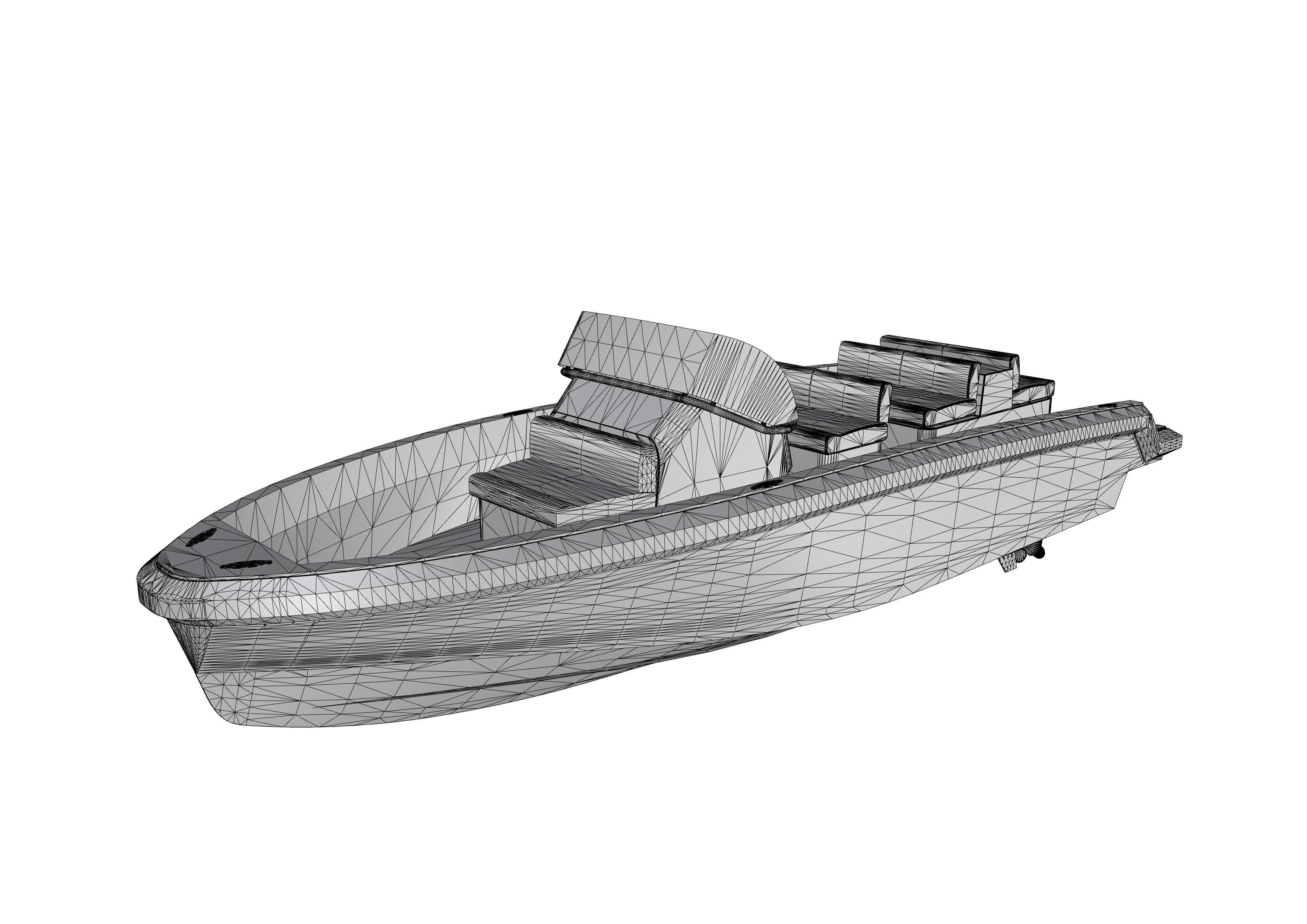 6 Meter Yacht Tender Runabout 3D model_25