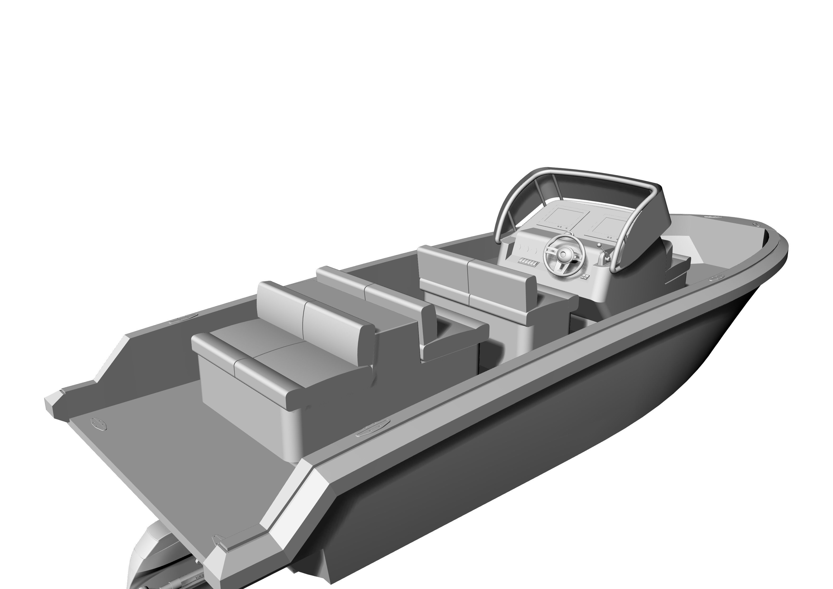 6 Meter Yacht Tender Runabout 3D model_22