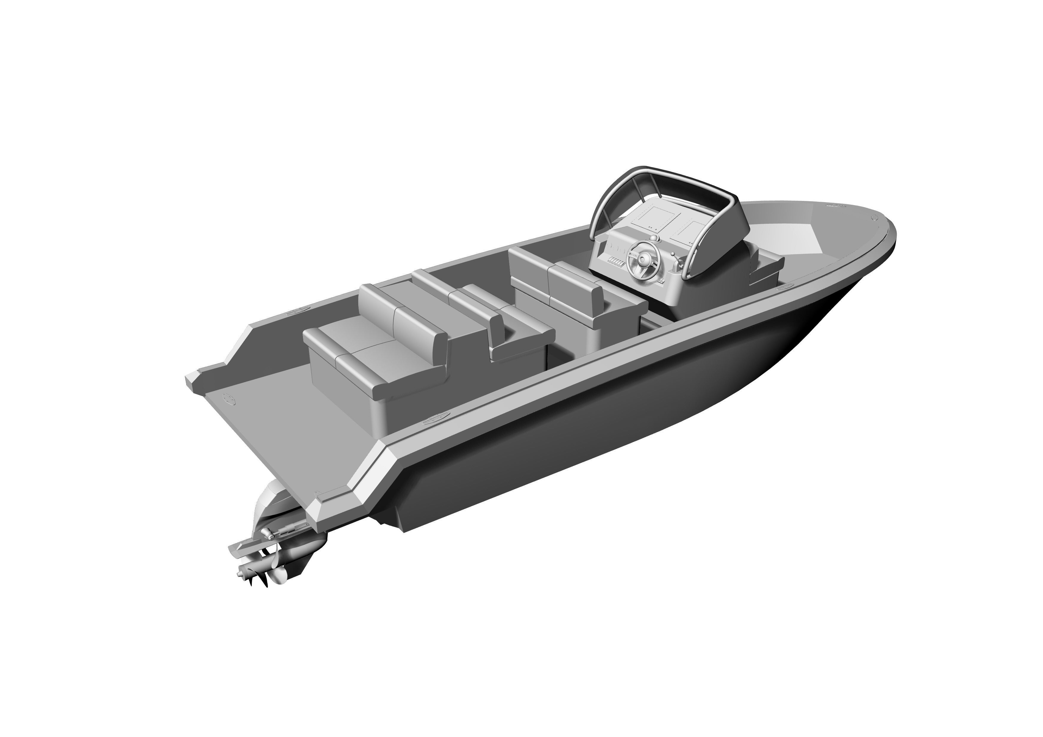 6 Meter Yacht Tender Runabout 3D model_17