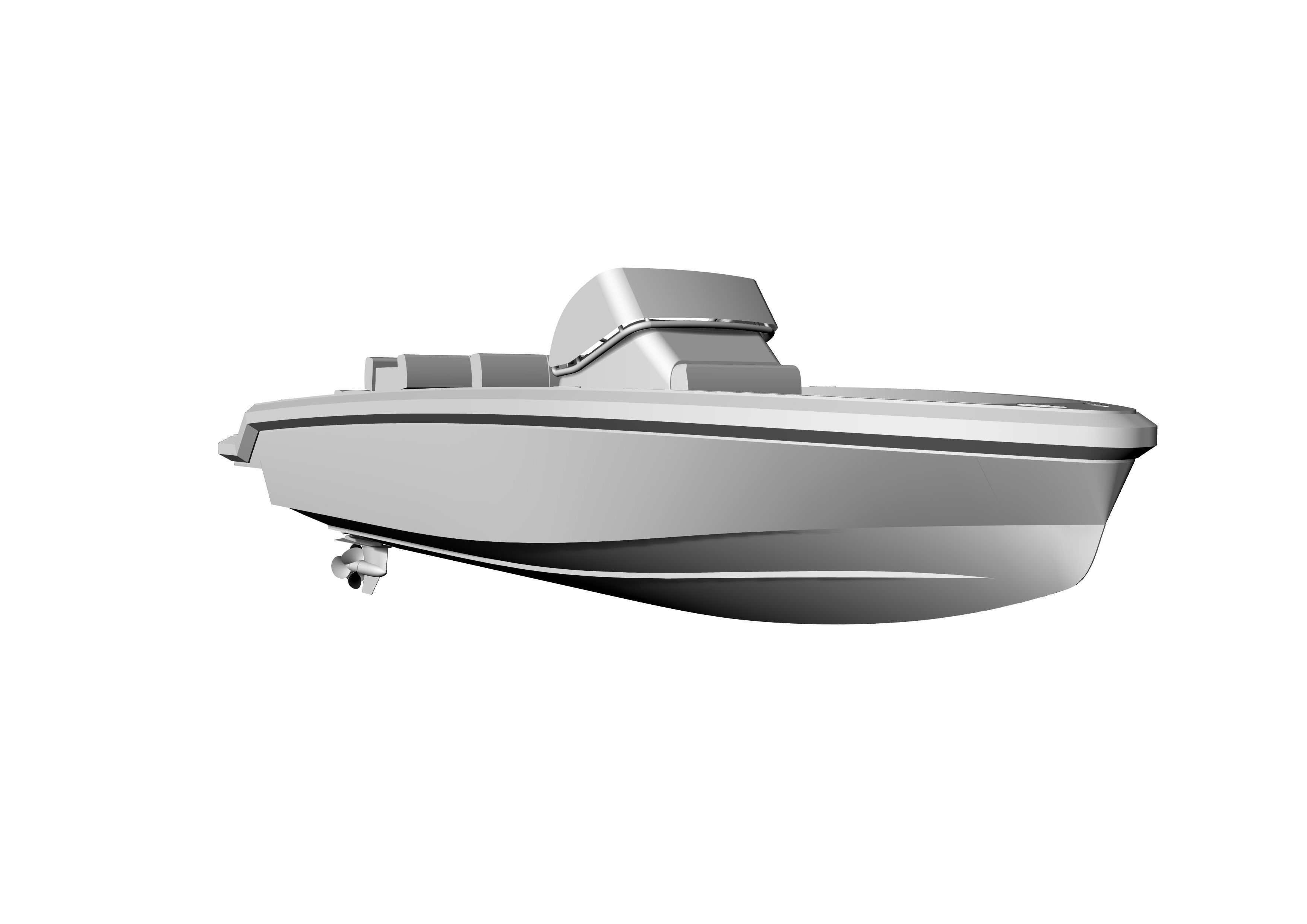 6 Meter Yacht Tender Runabout 3D model_11