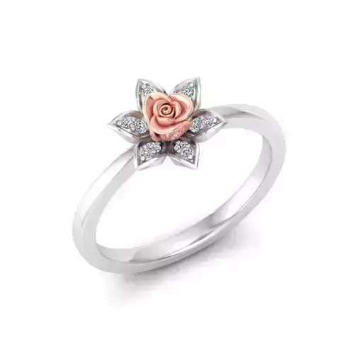 Solitaire Engagement Rose Ring Propose Rose Rings 3D print model