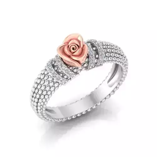 Solitaire Engagement Rose Ring Propose Rose Rings 3D print model