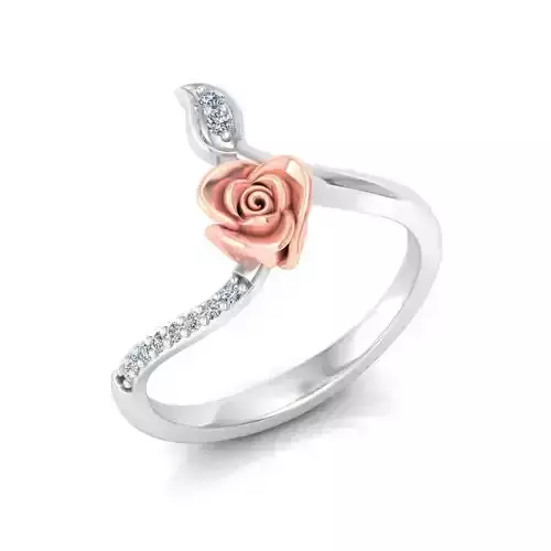 Solitaire Engagement Rose Ring Propose Rose Rings 3D print model