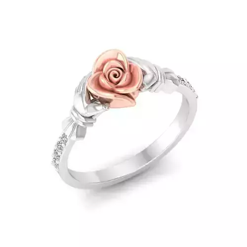 Solitaire Engagement Rose Ring Propose Rose Rings 3D print model