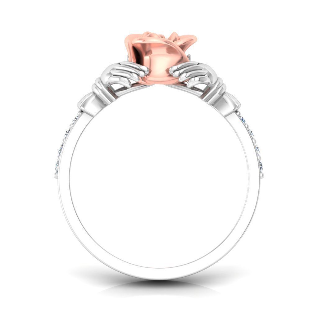 Solitaire Engagement Rose Ring Propose Rose Rings 3D print model_2