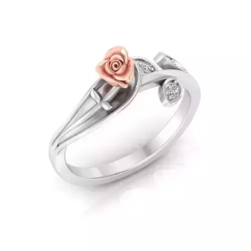 Solitaire Engagement Rose Ring Propose Rose Rings 3D print model