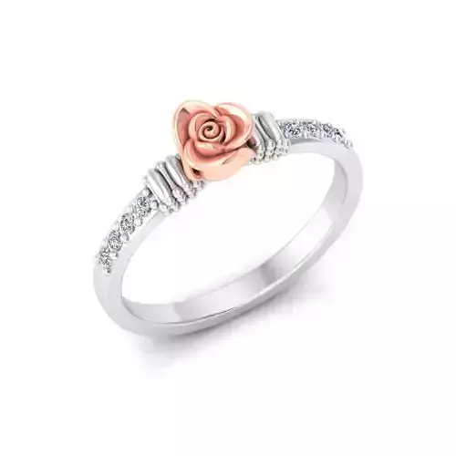 Solitaire Engagement Rose Ring Propose Rose Rings 3D print model