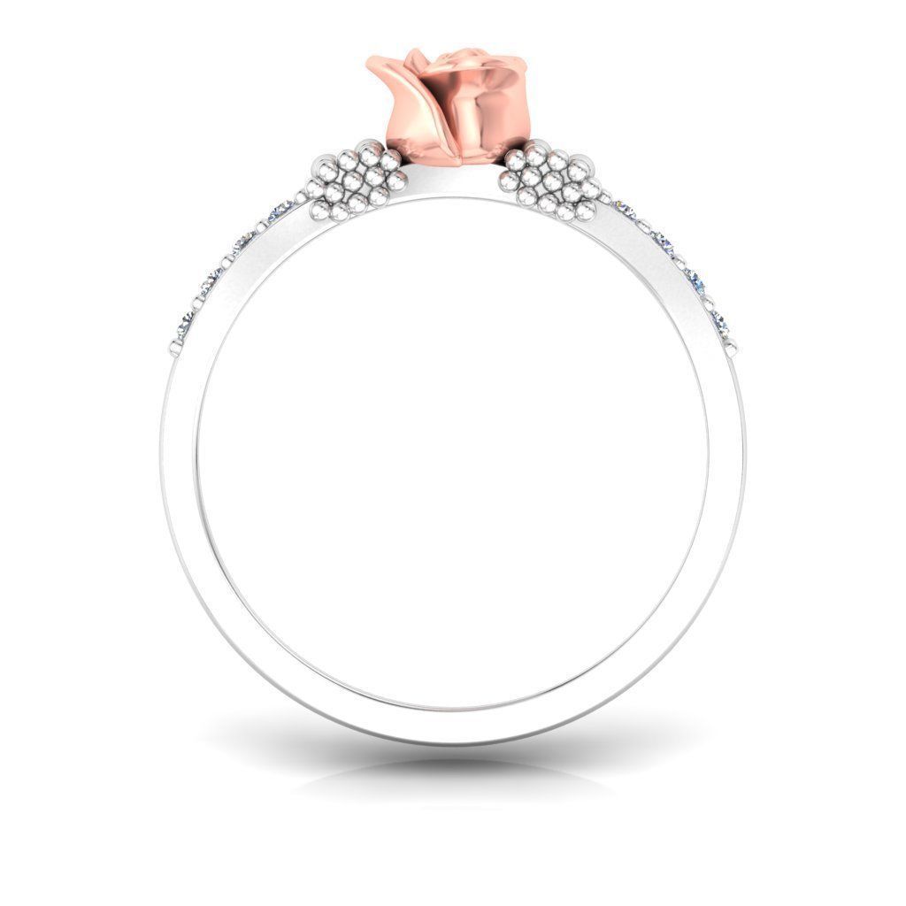 Solitaire Engagement Rose Ring Propose Rose Rings 3D print model_4