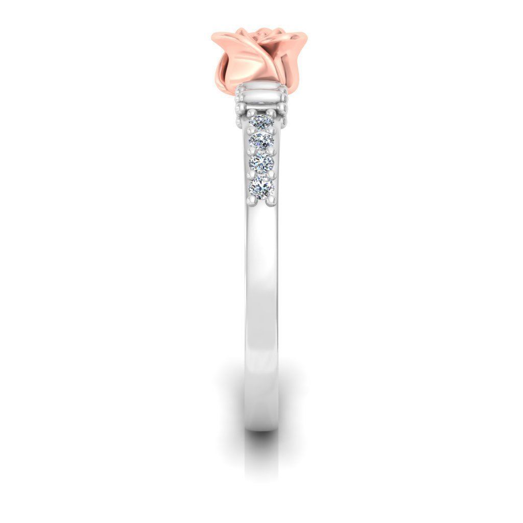 Solitaire Engagement Rose Ring Propose Rose Rings 3D print model_5