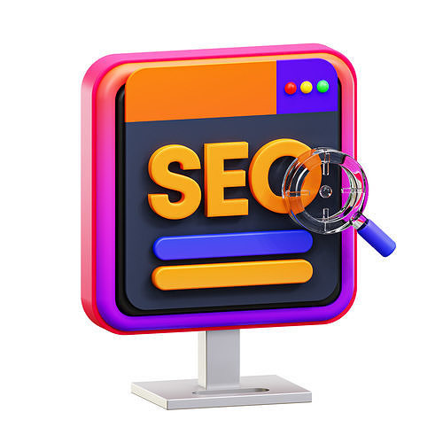 SEO Icon  Low-poly 3D model