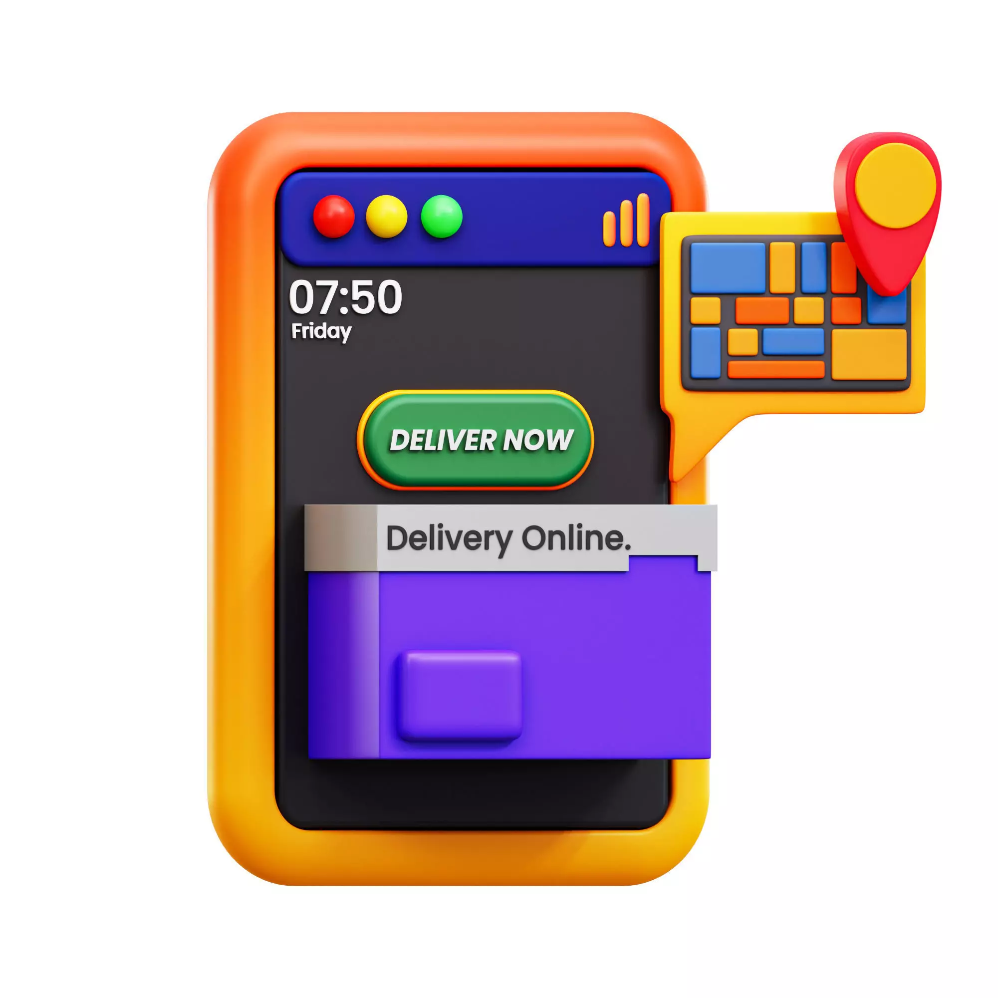 Delivery Icon Low-poly 3D model_0