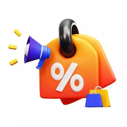 Discount Icon Low-poly 3D model