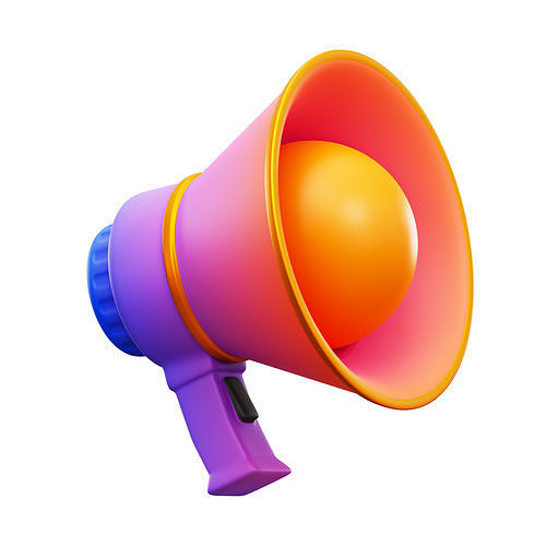 Megaphone Icon Low-poly 3D model