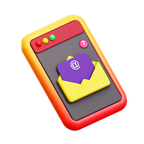 Email Icon Low-poly 3D model