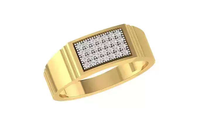 Solitaire Engagement Wedding Men Ring 3D print model