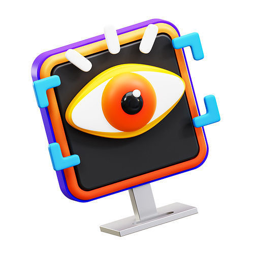 Vision Icon Low-poly 3D model