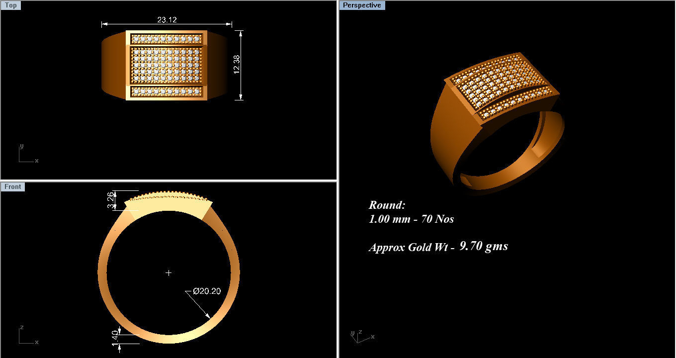 Solitaire Engagement Wedding Men Ring 3D print model_8