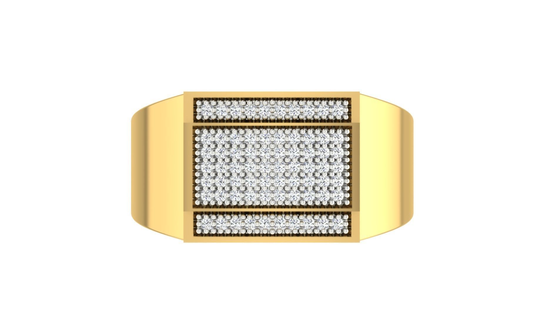 Solitaire Engagement Wedding Men Ring 3D print model_7