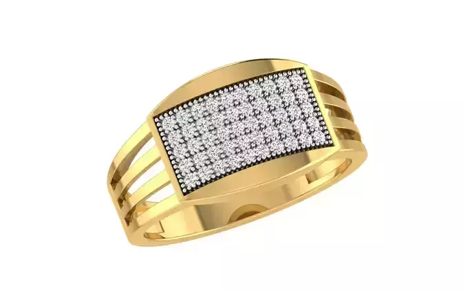 Solitaire Engagement Wedding Men Ring 3D print model