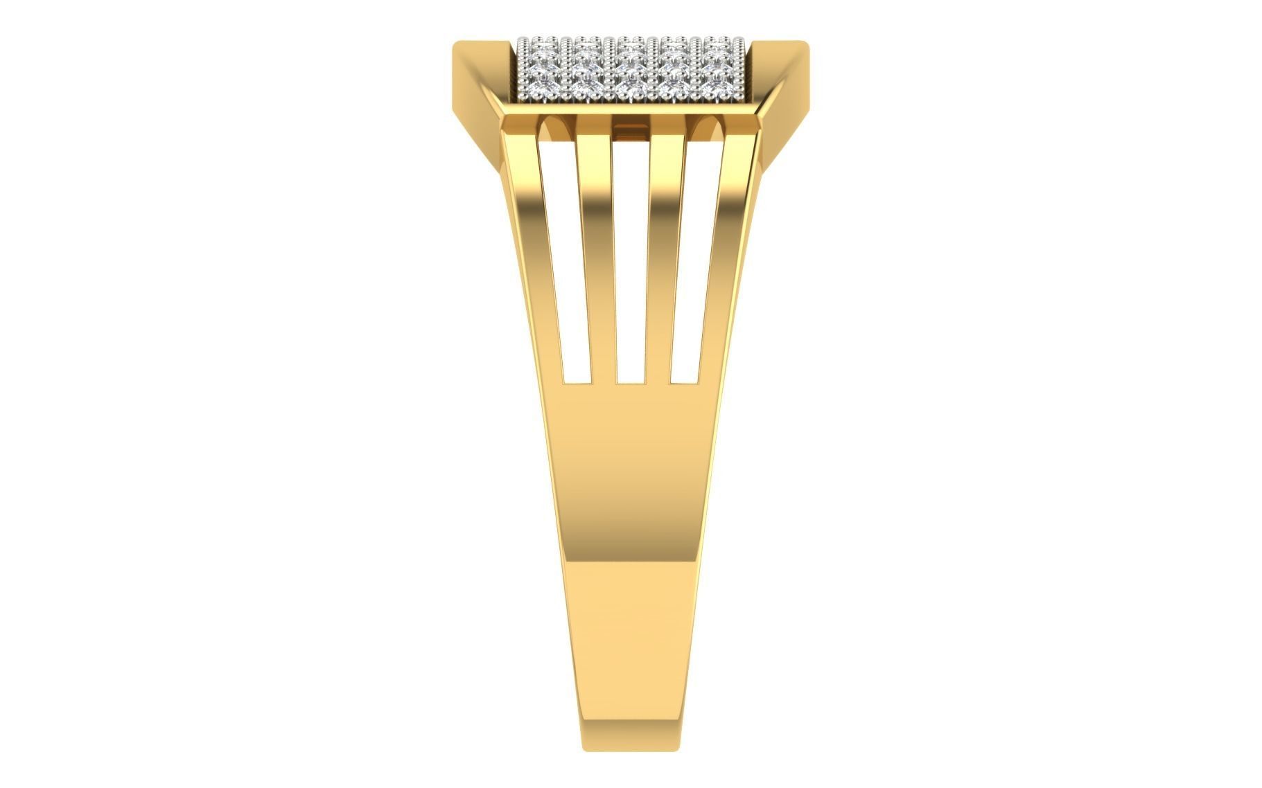 Solitaire Engagement Wedding Men Ring 3D print model_5